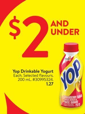 Walmart Yop drinkable yogurt offer