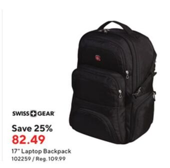 Staples Swiss gear swa1456r 17 laptop backpack offer