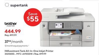 Staples Brother inkvestment tank all-in-one inkjet printer offer