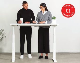 Staples Gry mattr + ergocentric longevity height adjustable desk offer