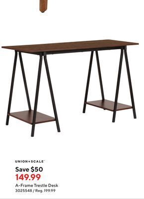 Staples Union & scale a-frame trestle desk offer