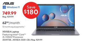 Staples Asus x515ea laptop offer