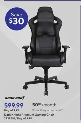 Staples Anda seat dark knight premium gaming chair - black offer