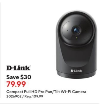 Staples D-link compact full hd pro pan /tilt wi-fi camera offer