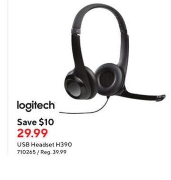Staples Logitech usb headset h390 offer