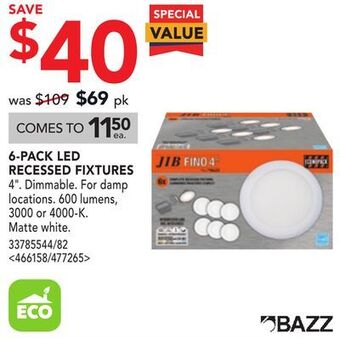 Lowe's Bazz 6-pack led recessed fixtures 4 offer