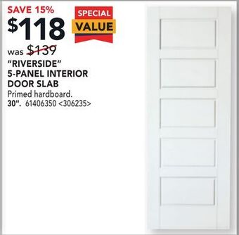 Lowe's Metrie riverside 5-panel interior door slab 30 offer
