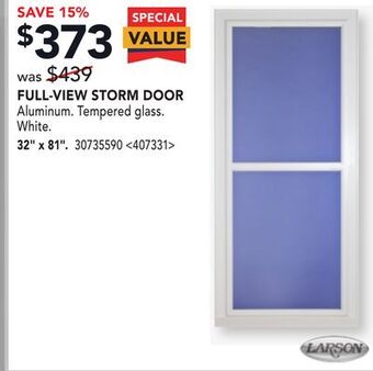 Lowe's Larson full-view storm door 32 x 81 offer