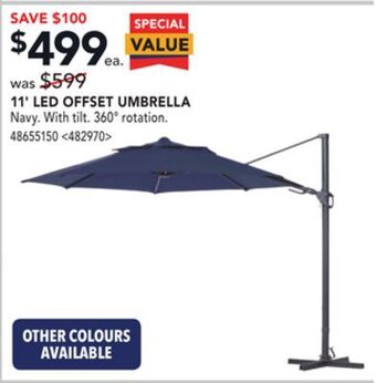 Lowe's 11' led offset umbrella offer