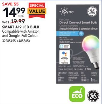 Lowe's Ge smart a19 led bulb offer