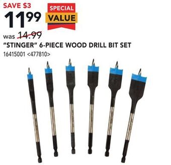 Lowe's Spyder stringer 6-piece wood drill bit set offer