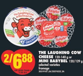 No Frills The laughing cow cheese, 120-140 g or mini babybel, 120/129 g offer