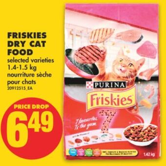 No Frills Friskies dry cat food, 1.4-1.5 kg offer