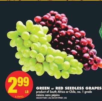 No Frills Green or red seedless grapes offer