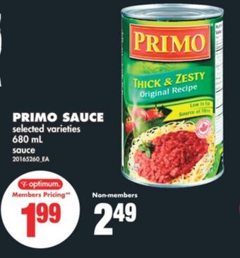 No Frills Primo sauce, 680 ml offer
