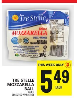 Food Basics Tre stelle mozzarella ball offer
