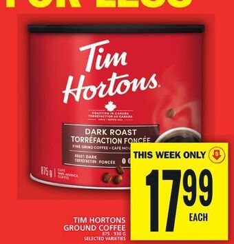 Food Basics Tim hortons ground coffee offer