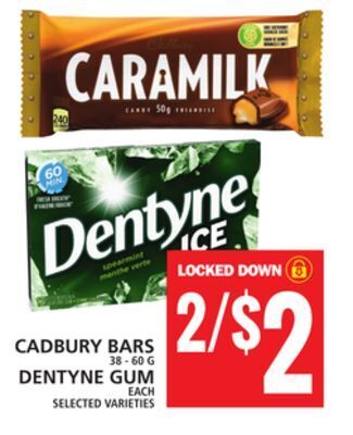 Food Basics Cadbury bars or dentyne gum offer