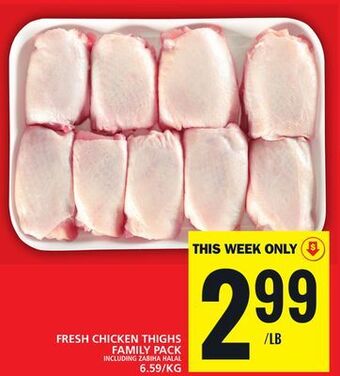 Food Basics Fresh chicken thighs family pack offer