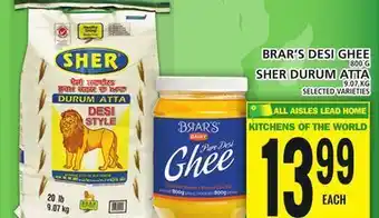 Food Basics Brar's desi ghee or sher durum atta offer