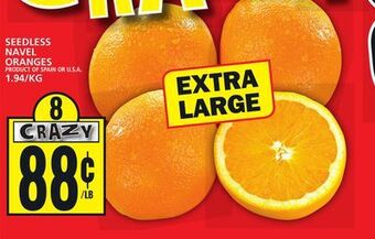 Food Basics Seedless navel oranges offer