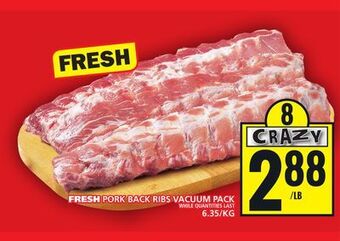 Food Basics Fresh pork back ribs vacuum pack offer