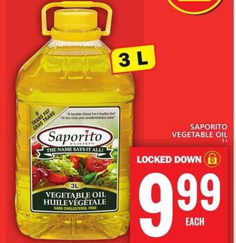 Food Basics Saporito vegetable oil offer