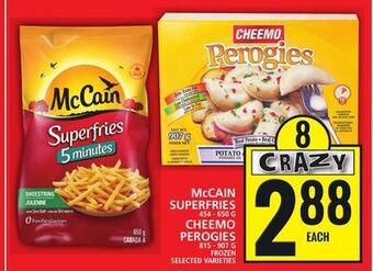 Food Basics Mccain superfries or cheemo perogies offer