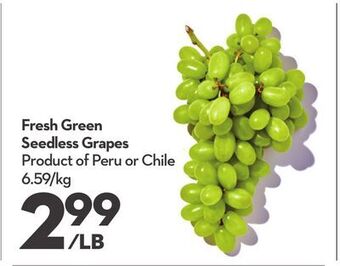 Longo's Fresh green seedless grapes offer