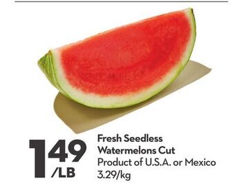 Longo's Fresh seedless watermelons offer