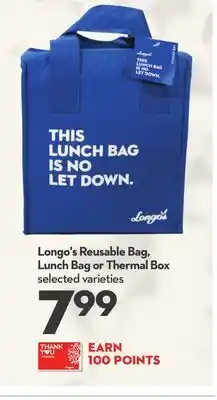 Longo's Longo's reusable bag, lunch bag or thermal box offer