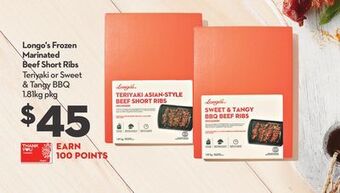 Longo's Longo's frozen marinated beef short ribs offer