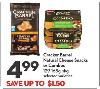 Longo's Cracker barrel natural cheese snacks or combos offer