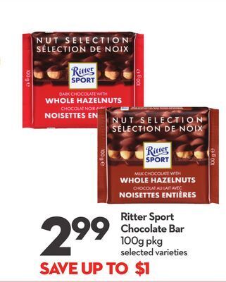 Longo's Ritter sport chocolate bar offer