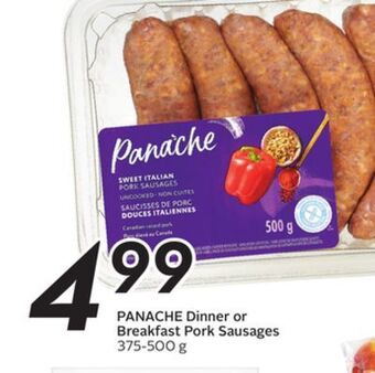 Sobeys Panache dinner or breakfast pork sausages offer