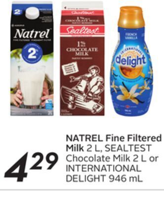 Sobeys Natrel fine filtered milk offer