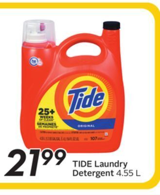 Sobeys Tide laundry detergent offer