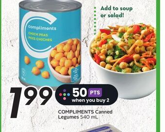 Sobeys Compliments canned legumes offer