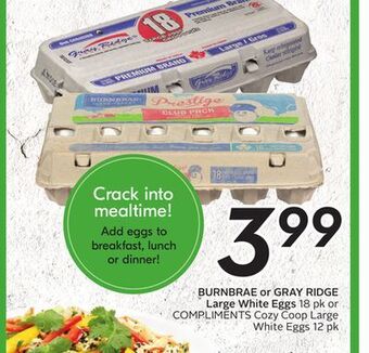 Sobeys Burnbrae or gray ridge large white eggs offer