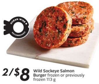 Sobeys Wild sockeye salmon burger offer