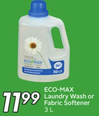 Sobeys Eco-max laundry wash or fabric softener offer