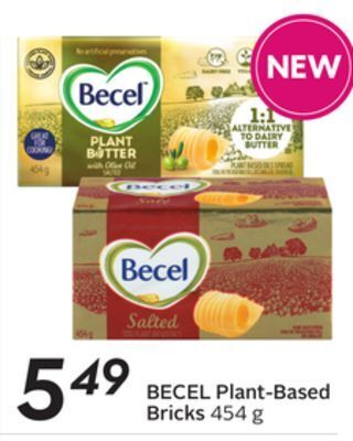 Sobeys Becel plant-based bricks offer