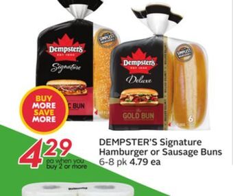 Sobeys Dempster's signature hamburger or sausage buns offer