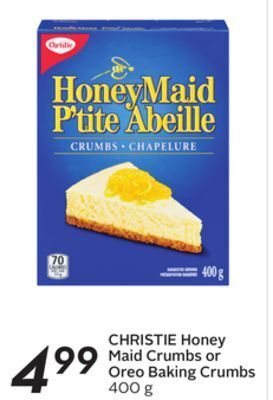 Sobeys Christie honey maid crumbs or oreo baking crumbs offer