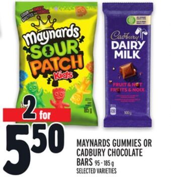 Metro Maynards gummies or cadbury chocolate bars offer
