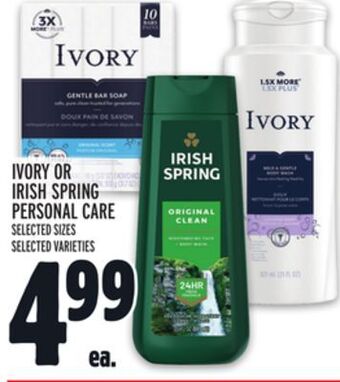 Metro Ivory or irish spring personal care offer