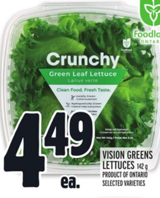 Metro Vision greens lettuces offer