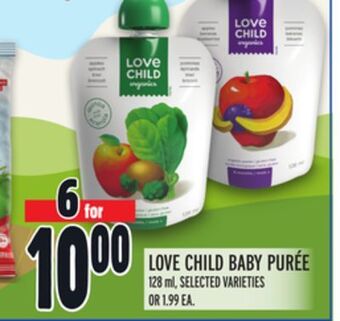 Metro Love child baby purée offer