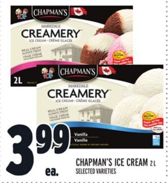 Metro Chapman's ice cream offer