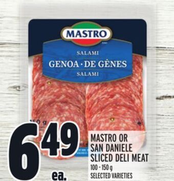 Metro Mastro or san daniele sliced deli meat offer